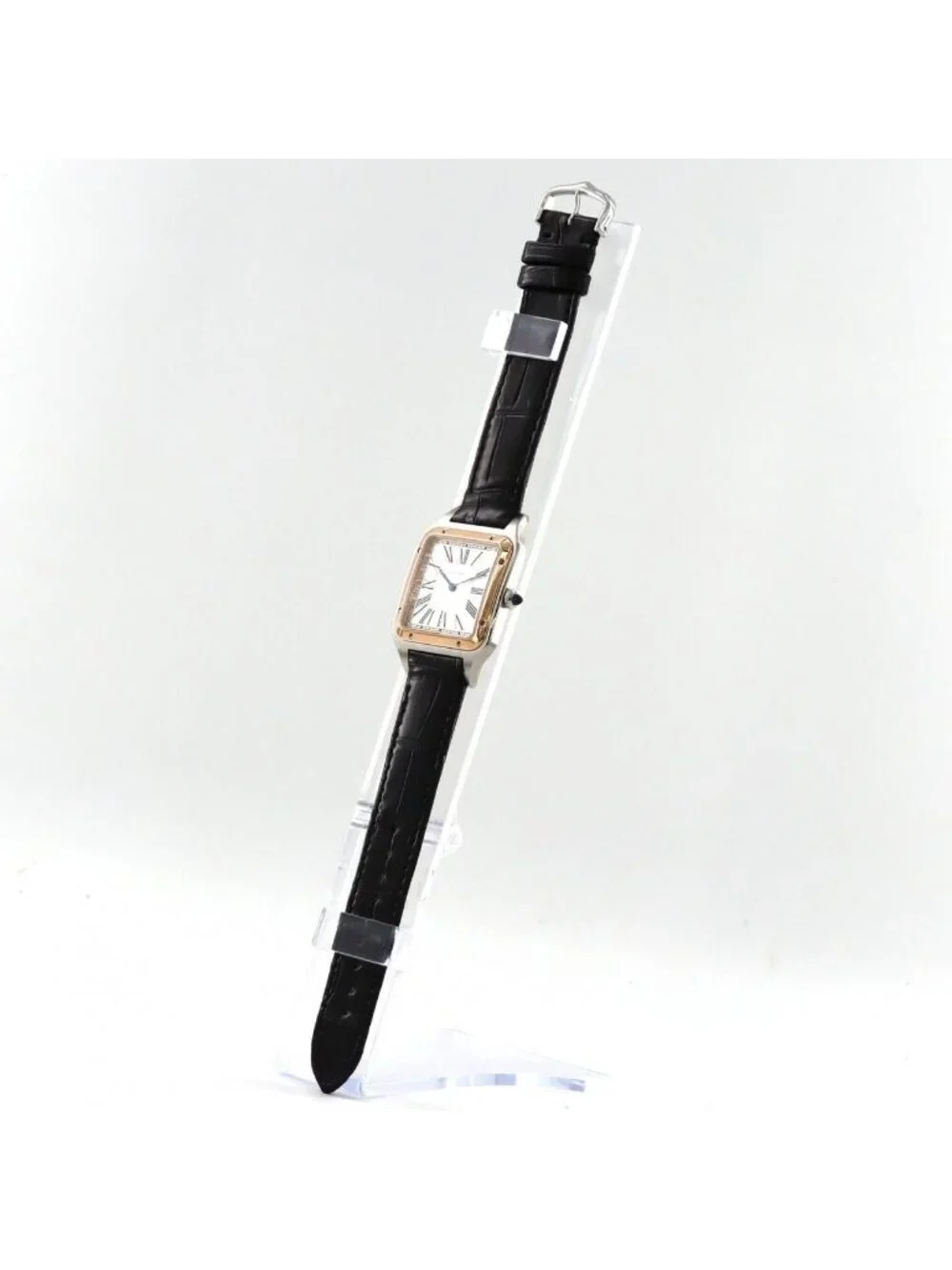 Cartier Santos Dumont XL 2 Stainless Steel Pink Gold Manual Wind